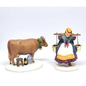 Dept 56 EIGHT MAIDS A- MILKING Dickens Village Twelve Days of Christmas BOXED